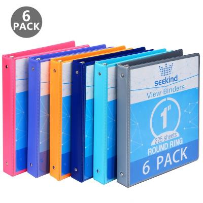 China Amazon 6 Pack View Personal Hot Selling School/Office/Binder Holding 225 Sheets Paper 1 Inch 3 Letter/A4 Size Ring Binder Folder School Supplies for sale