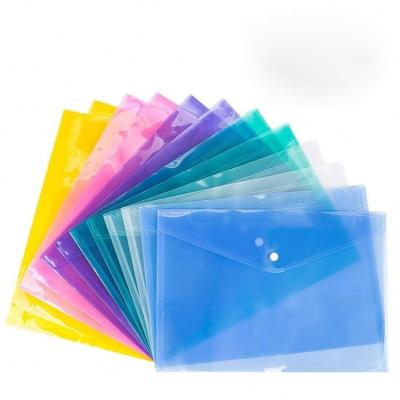 China Budget Clear Binder Folder Bag Office Document Button Quality Paper PVC Envelope Bag Letter A4 Size Instant Office Supplies for sale