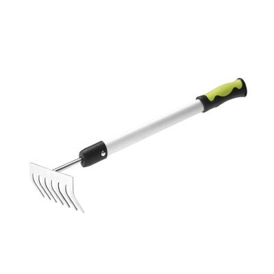 China Wholesale Aluminum Anti-Slip Handle Garden Tools And PP Short Handle Garden Leaf Rake for sale