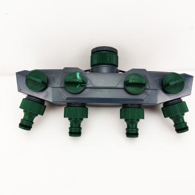 China Quick Connector 4 Way Garden Hose Valve Splitter Diverter For Garden Watering for sale