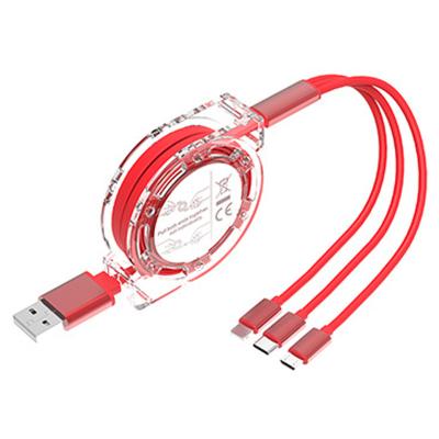 China All In One Fast Speed ​​Charging Type C Cable For Samsung Customized Logo All In One USB Data Cord Multi Key Data Line 3IN1 USB Telescopic Retractable Charging Cable For for sale