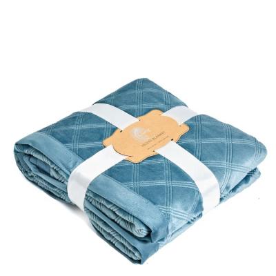 China Anti-pilling Custom Cheap Bulk Fleece Blankets Sensory Travel Sherpa Flannel Throw Blanket for sale