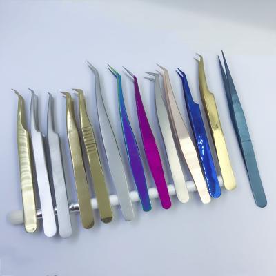 China Wholesale Private Label Eyelash Clip Durable and Strong Cutting Stainless Steel Eyelash Extension Custom High Quality Tweezers for sale