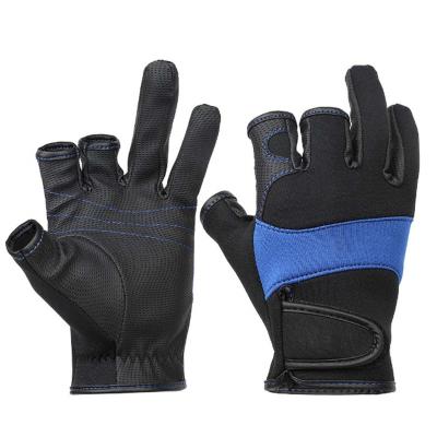 China High Quality Skin 3 Fingers Waterproof Fishing Gloves Winter Hand Protection Fishing Gloves for sale