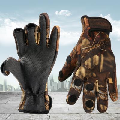 China Outdoor Adjustable Neoprene Magic Strap Glove Waterproof Survival Fishing Fingerless Camping Protective Increasing Rescue Gloves for sale