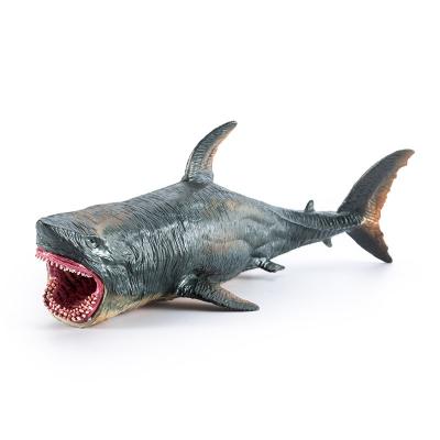 China Mini Animal Model Megalodon Animal Deep Sea Shark Model Ornaments Great White Shark Simulation Model for sale