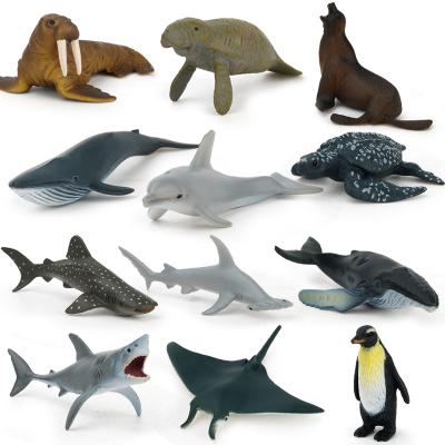 China Safety Discount 12pcs Plastic Ocean Animal Figures PVC Ocean Animal Toys Ocean Figures Animal Toys for sale