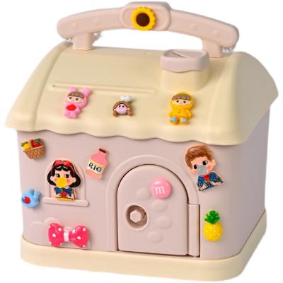 China Custom DIY Gift Girls Piggy Bank Boys Cartoon Savings Box With Lock House Savings Coin Girls Can Save Desirable Children's Money Bank Storage for sale