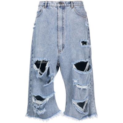 China Grown Sustainable Xiaoxin Loose Straight Leg Jeans Twill Denim Blue Distressed Summer Casual Ripped Pants For Boys Plus Size Mens Jeans for sale