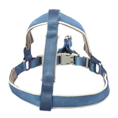 China Comfortable No-Pull Padded Adjustable Reflective Nylon Outside Dog Walking Dog Harness Comfy Collar Leash Nylon Harness for sale