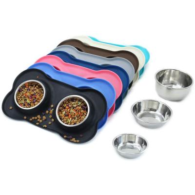 China Stocked Collapsible Silicone Bowl Dog Bowls For Dogs No Puddle Pet Feeder for sale