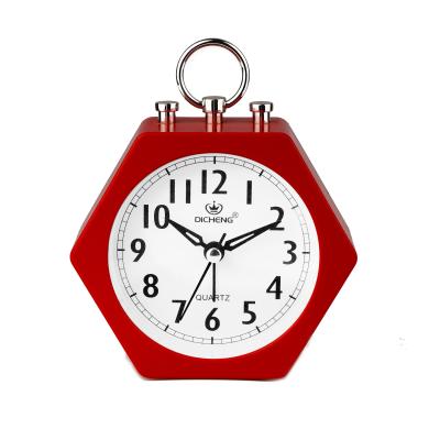 China Antique Luminous Red Desk Style Digital Pendulum Simple Wind Clock Swing Alarm Clock for sale