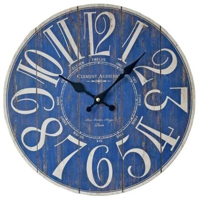 China Real Analog Retro Quartz Wooden Wall Decoration Home Style Wooden Clock for sale