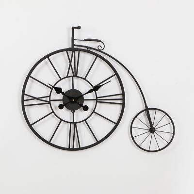 China Creative Black Bicycle Wall Clock Wall Clock Customized Retro Wrought Iron Decoration Mute Clock Wall Clock for sale