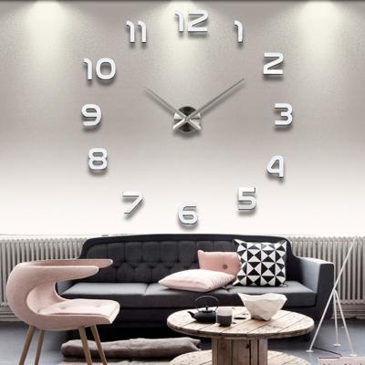 China Modern Design 3D DIY Style Antique Acrylic Mirror Stickers Decorative Wall Clock for sale