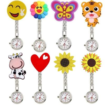 China 10pcs/lot Lovely 3D Animal Men Women Doctor Pocket Watches Medical Nurse Clip Hang Watches Brooch Badge Gift NO Cartoon Clock for sale