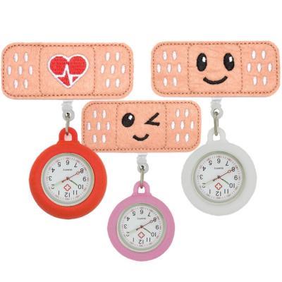 China NO FOB Gift Women's Pocket Watches 10pcs/lot Mens Nurse Doctor Cloth Soft Love Smiling Elephant Embroidery Unisex Stretch Coil Badge for sale