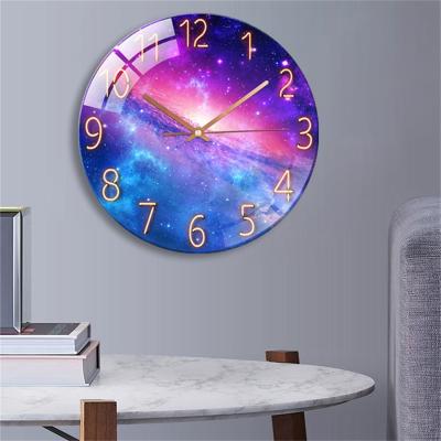 China New Fashion Minimalist Starry Sky Design Large Wall Clock Quartz Clocks Around Home Decor Silent Watches Living Room Clock For Classroom for sale