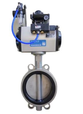 China Stainless Steel Pneumatic Wafer Butterfly Valve PN16 PN25 DN50-DN300 150LB 300LB for sale