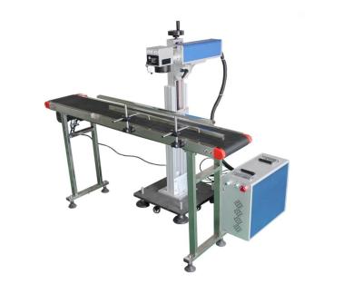 China Marking Code Flying Fiber Laser Marking Machine / Industrial Inkjet Printer for sale