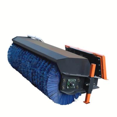 China Building Material Stores Skid Steer Loader Angle Broom Sweeper Brush Easy Operated Attachment for sale