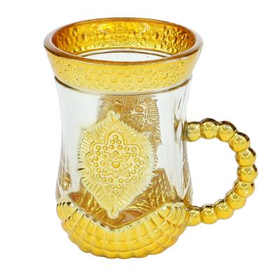 China Low Price Glass Saucer And Cup Gift Tea Cups Set Of 12 Glass Pieces for sale