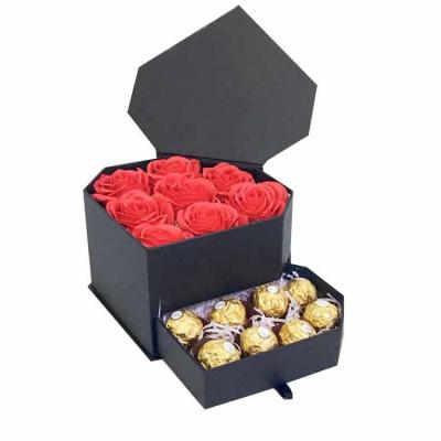 China Materials Factory Direct Portable Chinese Wedding Recycled Red Paper Gift Box With Flower for sale