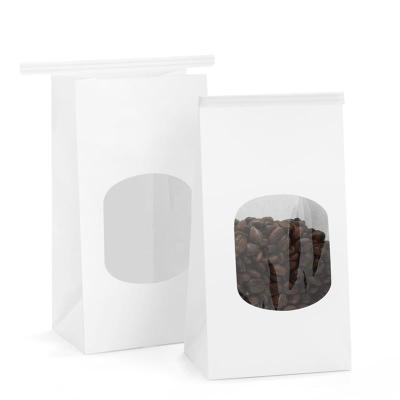 China Factory Direct Recyclable China Coffee Kraft Paper Biodegradable Bag With Window for sale