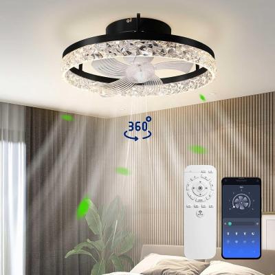 China Traditional modern simple wind, diode, LED fan light, APP remote intelligent control, 360 rotatable, ultra-thin for sale