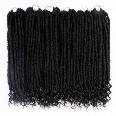 China High Temperature Synthetic Fiber Hair Goddess Faux Locs Crochet Hair Extensions Synthetic Crochet Braids Dread Locs Curly Hair Braiding Hair for sale