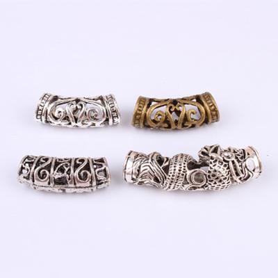 China Jelly Material Wholesale Fashion DIY alloy bend clear hollow retro jewelry beaded dreadlocks ring hair accessories for braids for sale