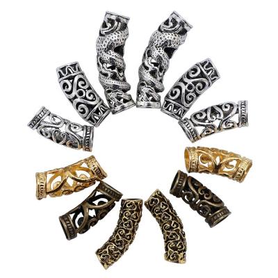 China Fashion 24 Styles Silver Dreadlock Hair Beads Cuffs Jewelry Decoration For Braids Gold Silver Hair Cuff for sale