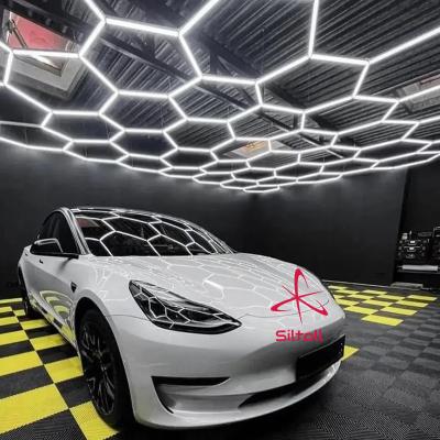 China Workshop/Garage/Barbershops/Gym/Office/Supermarket Drop Shipping Super bright Car Workshop Hexagon Lighting Auto Detailing Garage Lighted for sale