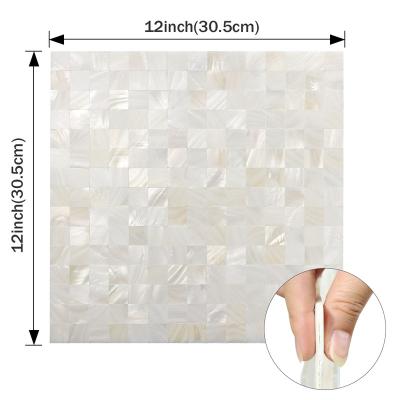 China Peel and Stick Vividtiles Factory Wholesale Mother of Chime Mosaic Small Shape Tiles Stick on Kitchen Bathroom Living Room for sale