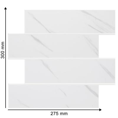 China Waterproof+ECO-Friendly+Self-adhesive 4mm White Self-adhesive Tile Underground Tile Wall Decor Peel and Stick Aluminum Tile Stickers for Kitchen for sale