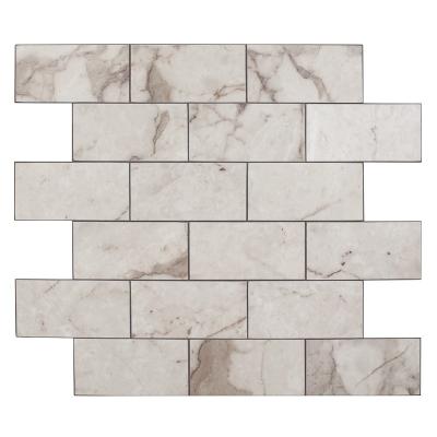 China Modern/Classic/3d PVC Wall Tile Panels Stick On Peel And Stick Kitchen Backsplash Bathroom Tile Waterproof DIY Self Adhesive Subway Tile for sale