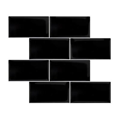 China Thicker Waterproof+ECO-Friendly+Self-adhesive Black Self Adhesive Subway Wall Sticker Tiles Waterproof 3d Gel Peel and Stick Backsplash for sale