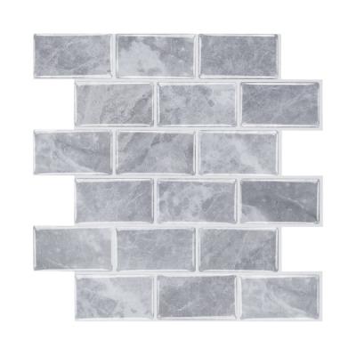 China Country 2.5mm 12x12 Inch Target Underground Kitchen Living Room Bathroom Peel and Stick Wall Tiles Gray Marble Wall Sticker for sale