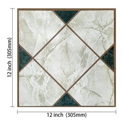 China Easy To Clean Factory Wholesale 1.2mm 12*12 Inch Self Adhesive PVC Wood Vinyl Skin Sticker Tile Flooring for sale