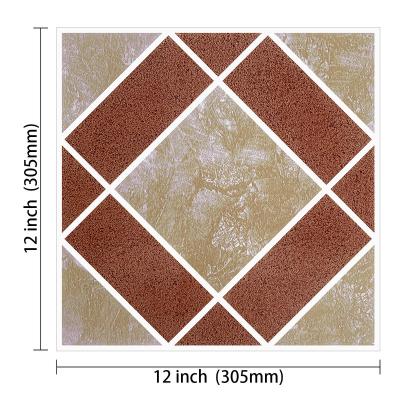 China Easy To Clean Factory Wholesale Printing Color PVC Plastic Vinyl Skin Sticker Tile Self Adhesive Flooring for sale