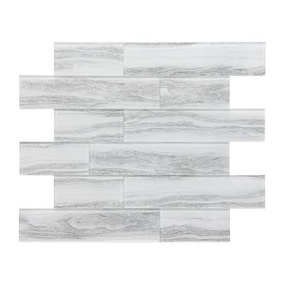 China Luxury Glass Parquet Mosaic Border Tile Backsplash Skin And Stick For Kitchen And Bathroom Walls for sale