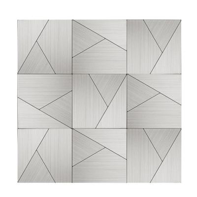 China Waterproof+ECO-Friendly+Self-adhesive Aluminum Wall Tile DIY Mold-proof Peel and Stick Backsplash Backsplash Easy Craft Tiles Self Stick Metal Tiles for sale