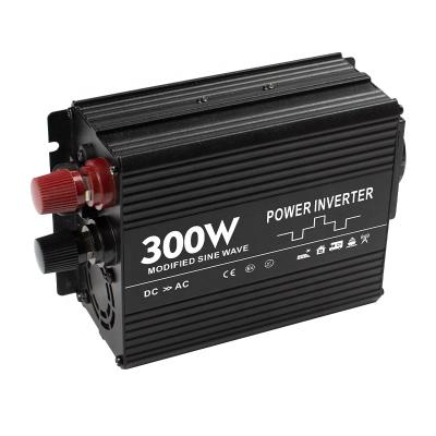 China Car Inverter 300w 12v dc 220v ac with various plugs for global market 120*100*55MM for sale