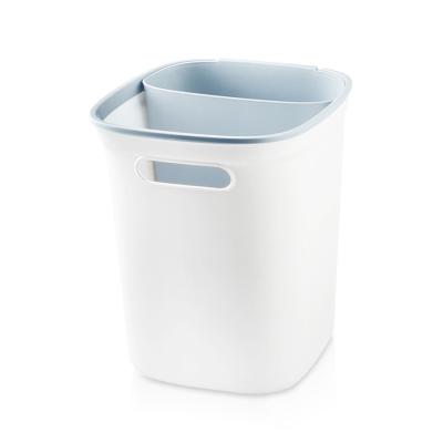 China Stored 20 liters pp 2 in 1 white small bathroom household plastic trash can for sale