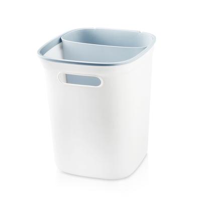 China Open Top Trash Can Stocked 2 Compartments White Gray Simple Bathroom Kitchen for sale