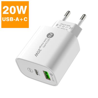 China Mobile Phone 20W Palladium USB C A Charger For Apple Iphone 13 Max Fast Charger 14 pro QC3.0 Fast Type C For Xiaomi MI 11 Fast Charging Adapter for sale