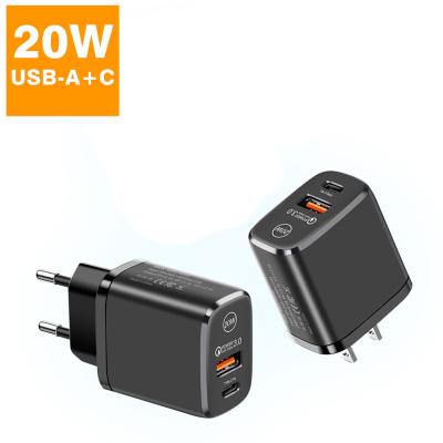 China 20w Mobile Phone Wall Charger 5v4A Eu/US/UK Quick Charge Qc3.0 USB Adapter Fast Charging Type-C For USB A+C Wireless Charger For iPhone 13 14 for sale