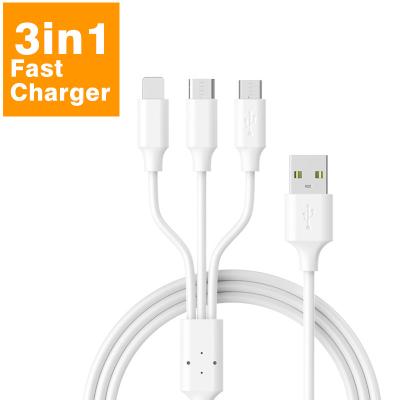 China Ready to Ship MP3/MP4 Player on Stock 3 in 1 Charging ning Accessories Micro USB Cable Light Phone Fast Charging USB PVC Cable for sale