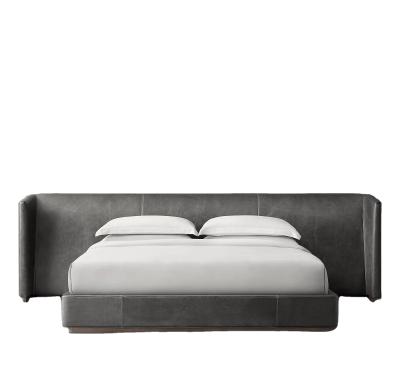 China Mid 20th Century Ultra Comfortable Modern American Luxury Tufted Modernism Alessa Leather Extended Shekter Bed for sale