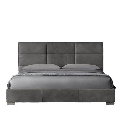 China Modena Modern American Luxury Rectangular Leather Platform Bed Mid 20th Century Modernism Ultra Comfortable for sale